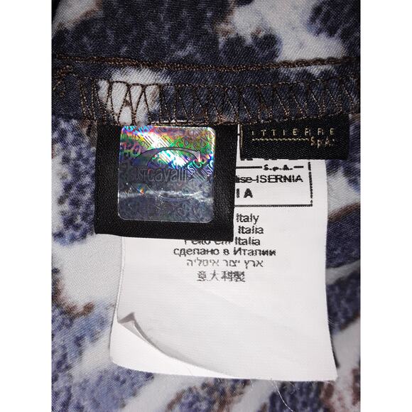 Just Cavalli Italy 44 Leopard Animal Print 3/4 Length Sleeve Blouse - Picture 4 of 9